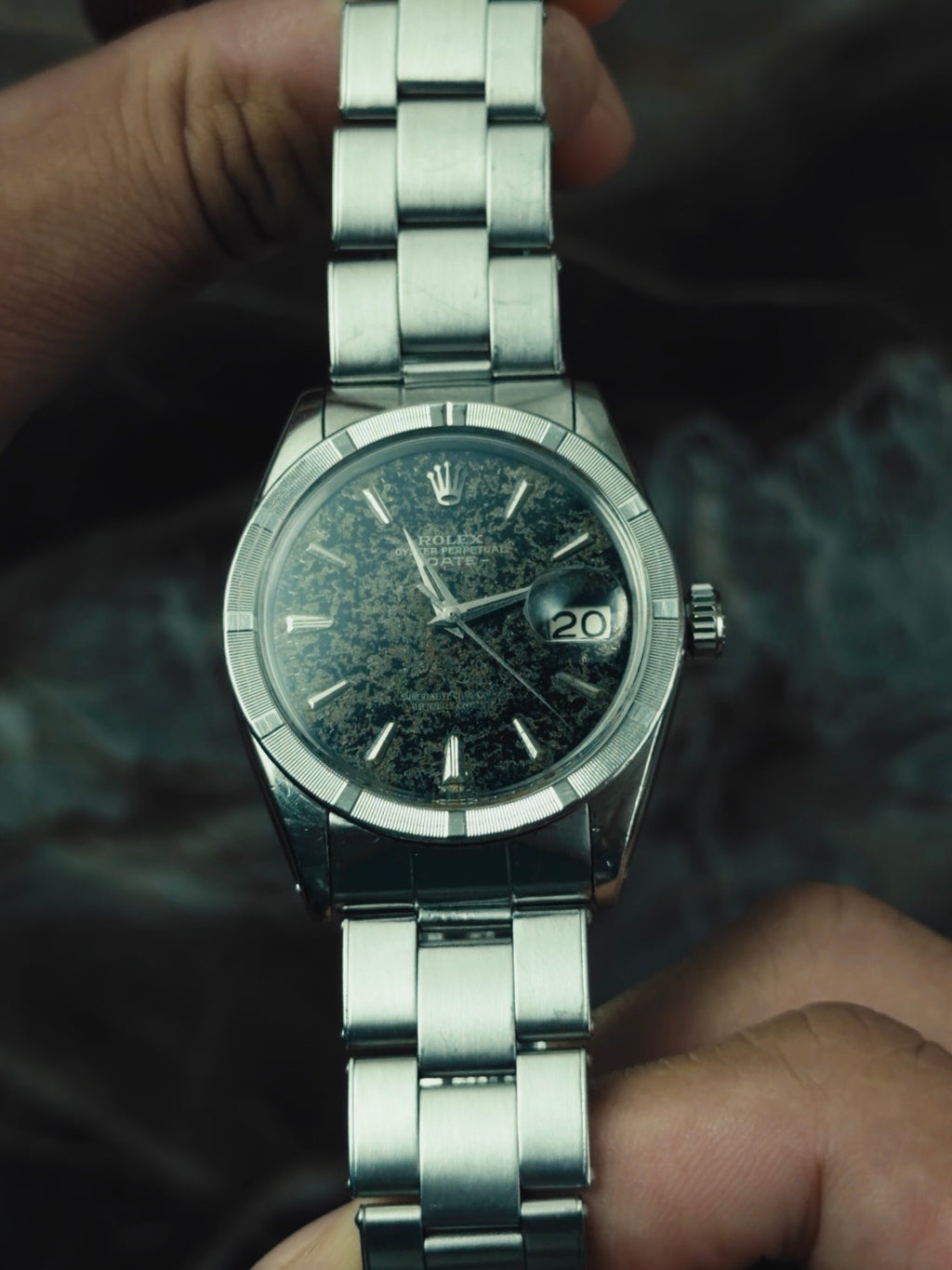 ROLEX Oyster Perpetual Date Obsidian Patina Dial 1964s