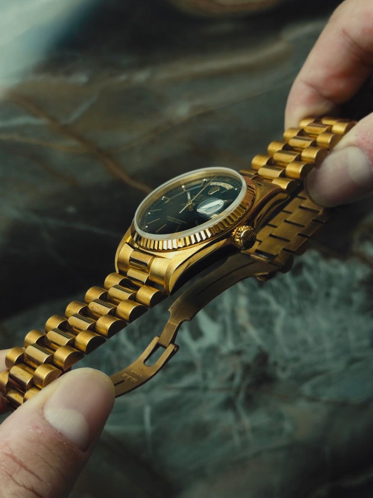 ROLEX Oyster Perpetual Day-Date Black Dial 18K Gold 1988｜ロレックス ヴィンテージ時計 - 8