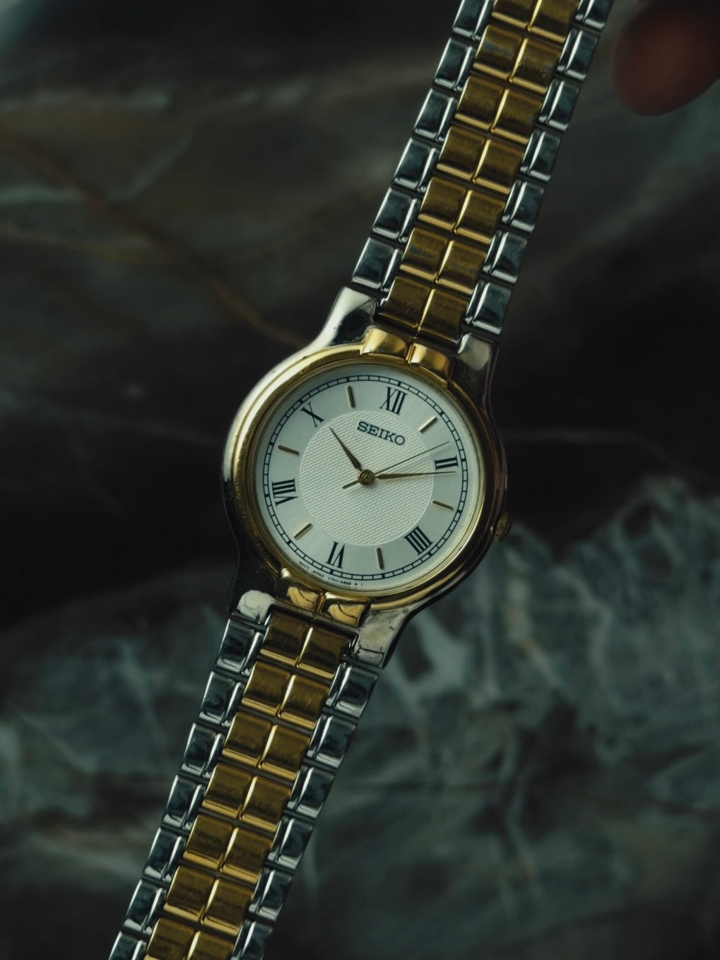 SEIKO "Roman Textured" Dial Two-Tone 1990s｜セイコー ヴィンテージ時計 - 8