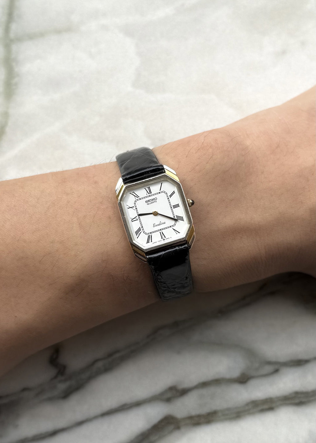 SEIKO Exceline White Dial Two-Tone Quartz 1983