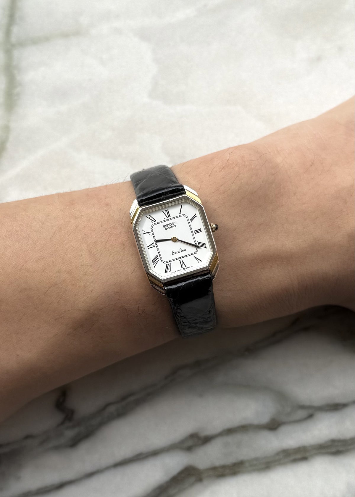 SEIKO Exceline White Dial Two-Tone Quartz 1983