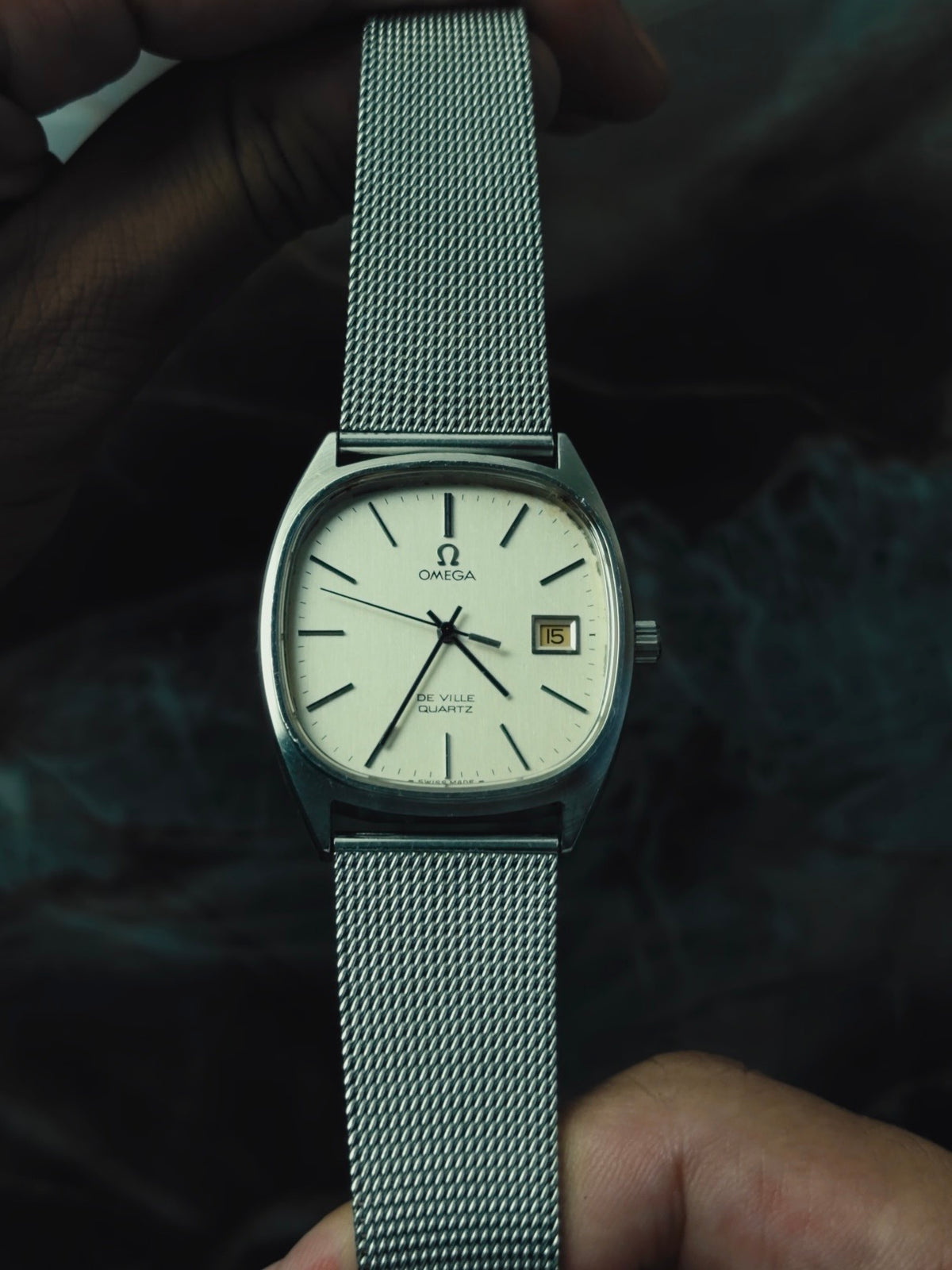 OMEGA De Ville Silver Brushed Dial Quartz 1970s