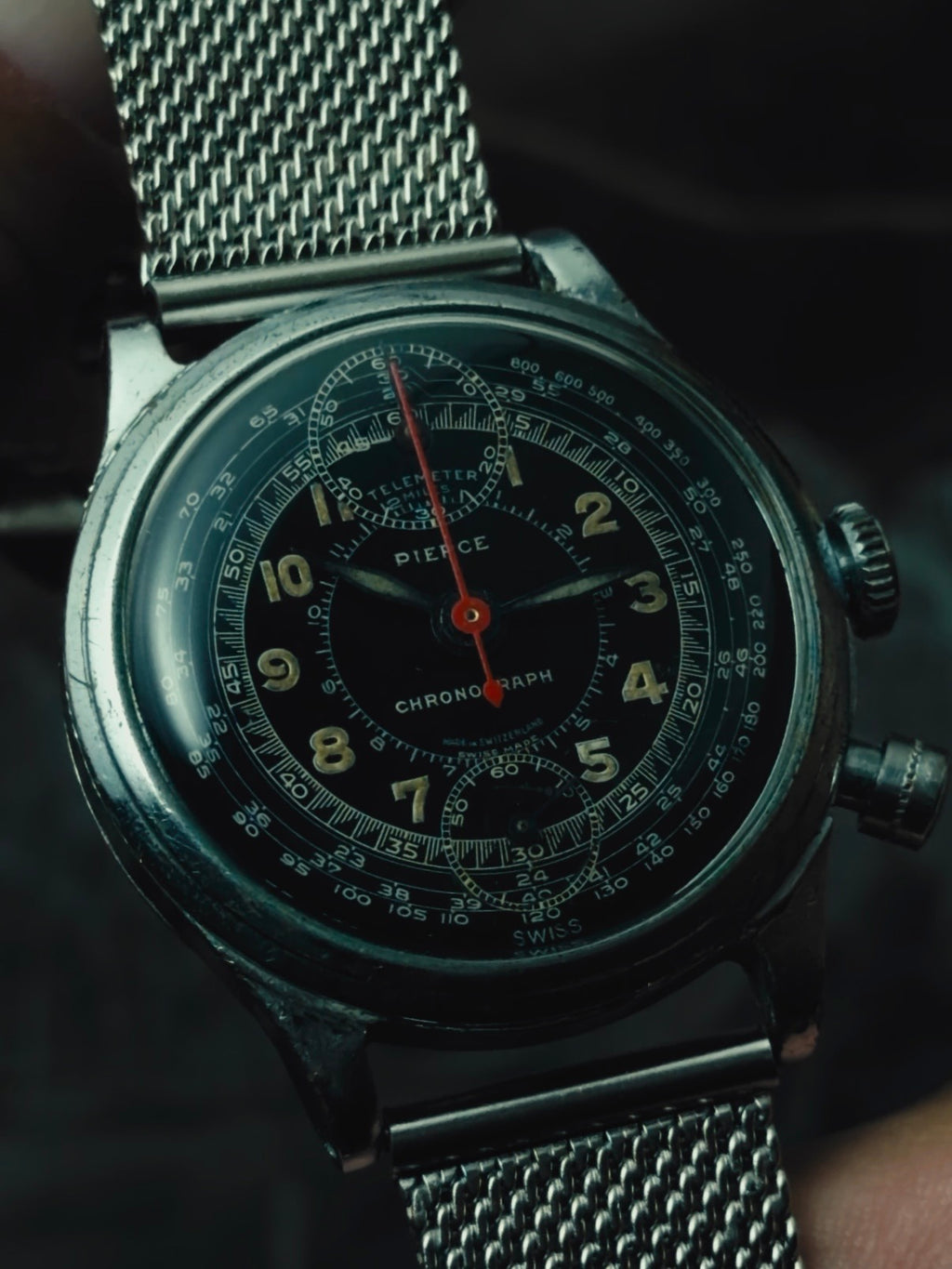 PIERCE Scientific Chronograph Black Dial 1940s