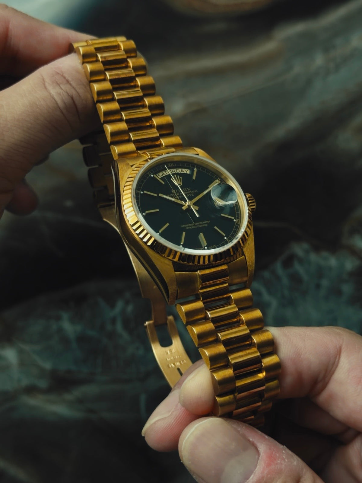 ROLEX Oyster Perpetual Day-Date Black Dial 18K Gold 1988｜ロレックス ヴィンテージ時計 - 9