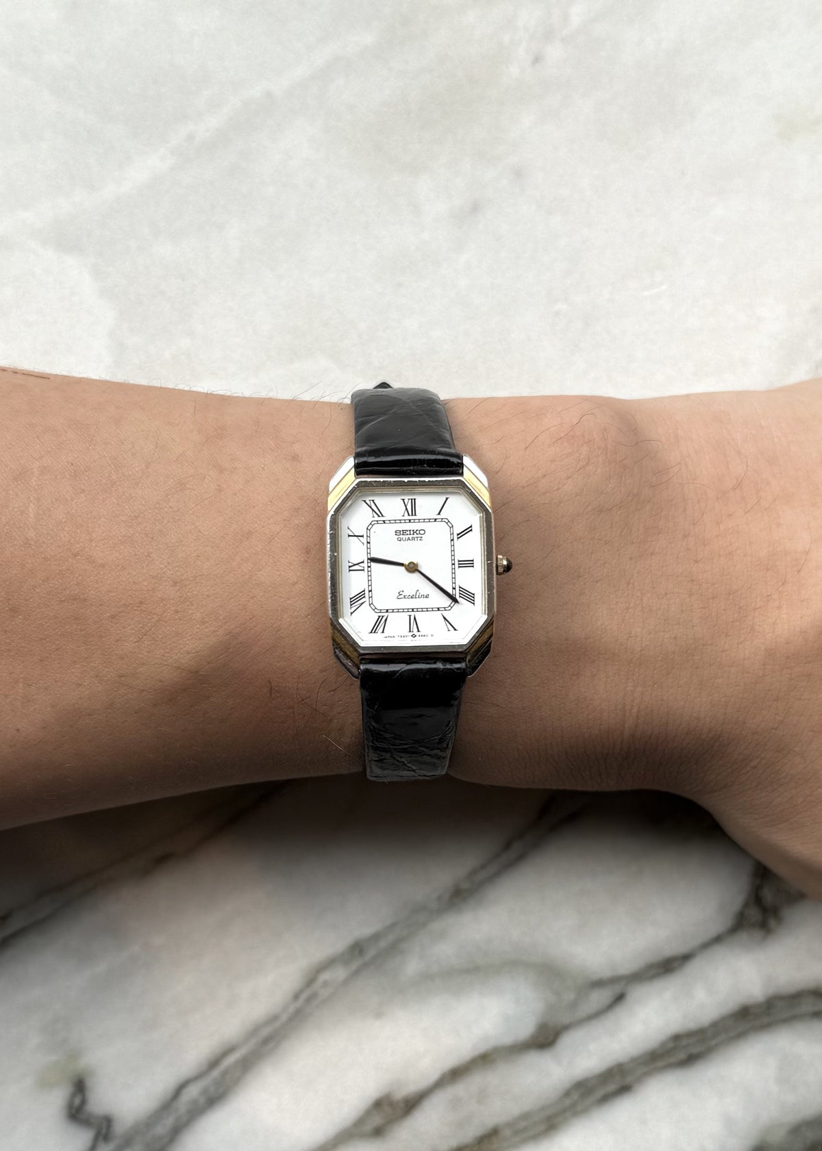 SEIKO Exceline White Dial Two-Tone Quartz 1983