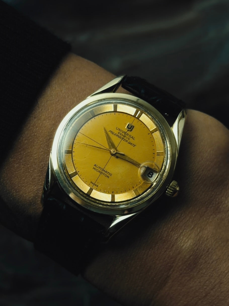 UNIVERSAL GENÈVE Polerouter Date "Golden Horizon" Dial 1960s｜ユニバーサル・ジュネーブ ヴィンテージ時計 - 9
