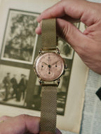 UNIVERSAL GENEVE 18k RED GOLD COMPAX BIG HORN LUG  1945s