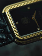 IWC Tank Onyx black Diamonds UAE 18k Solid gold Clous de Paris guilloche 1980s