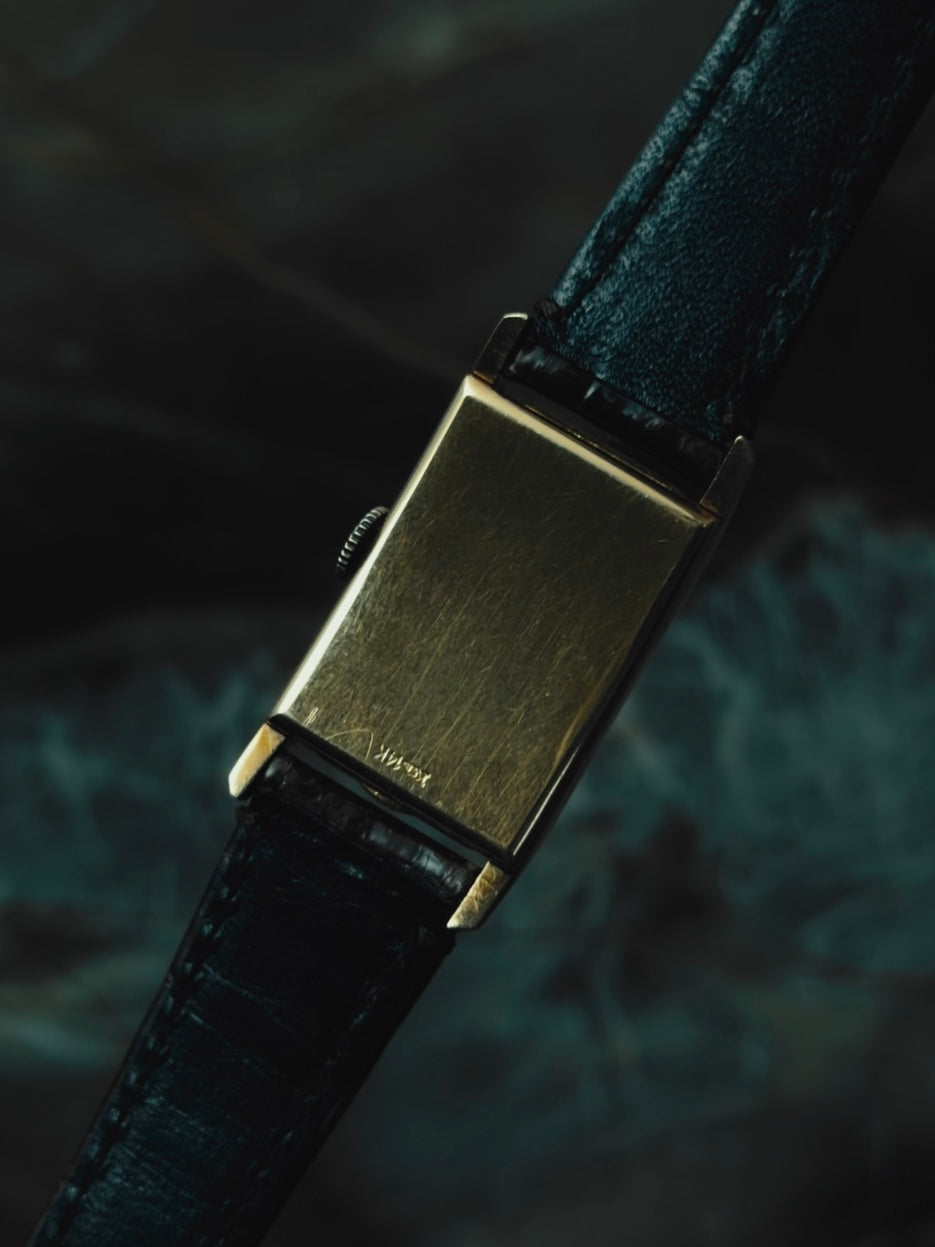 LECOULTRE 14K Solid Gold "Black Roman" 1940s｜ルクルト ヴィンテージ時計 - 10