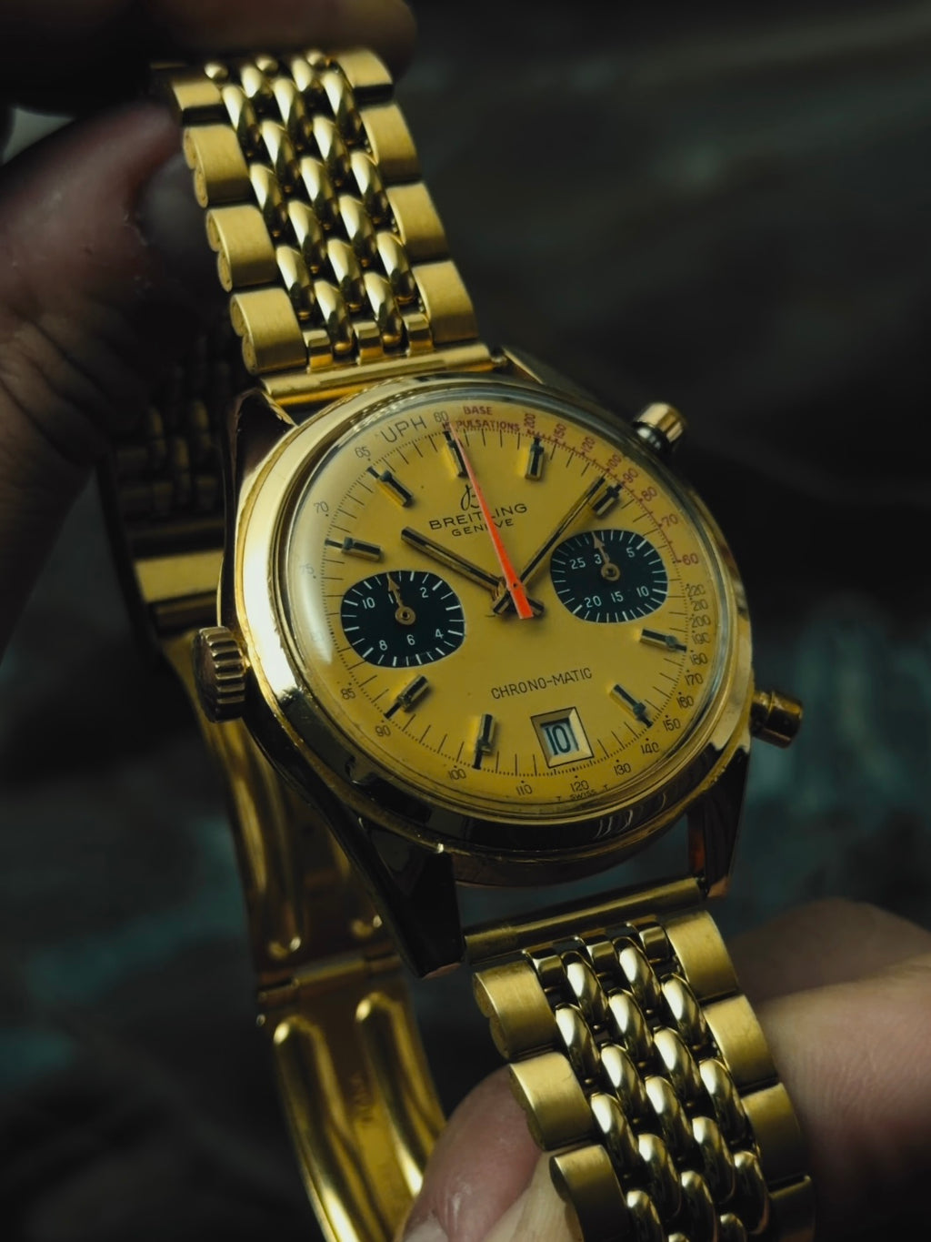 BREITLING 18K Yellow Gold CHRONO-MATIC 1969s｜ブライトリング ヴィンテージ時計 - 11