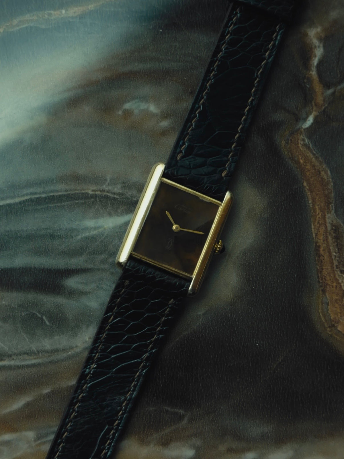 CARTIER Must Tank Mahogany Dial LM 1970s