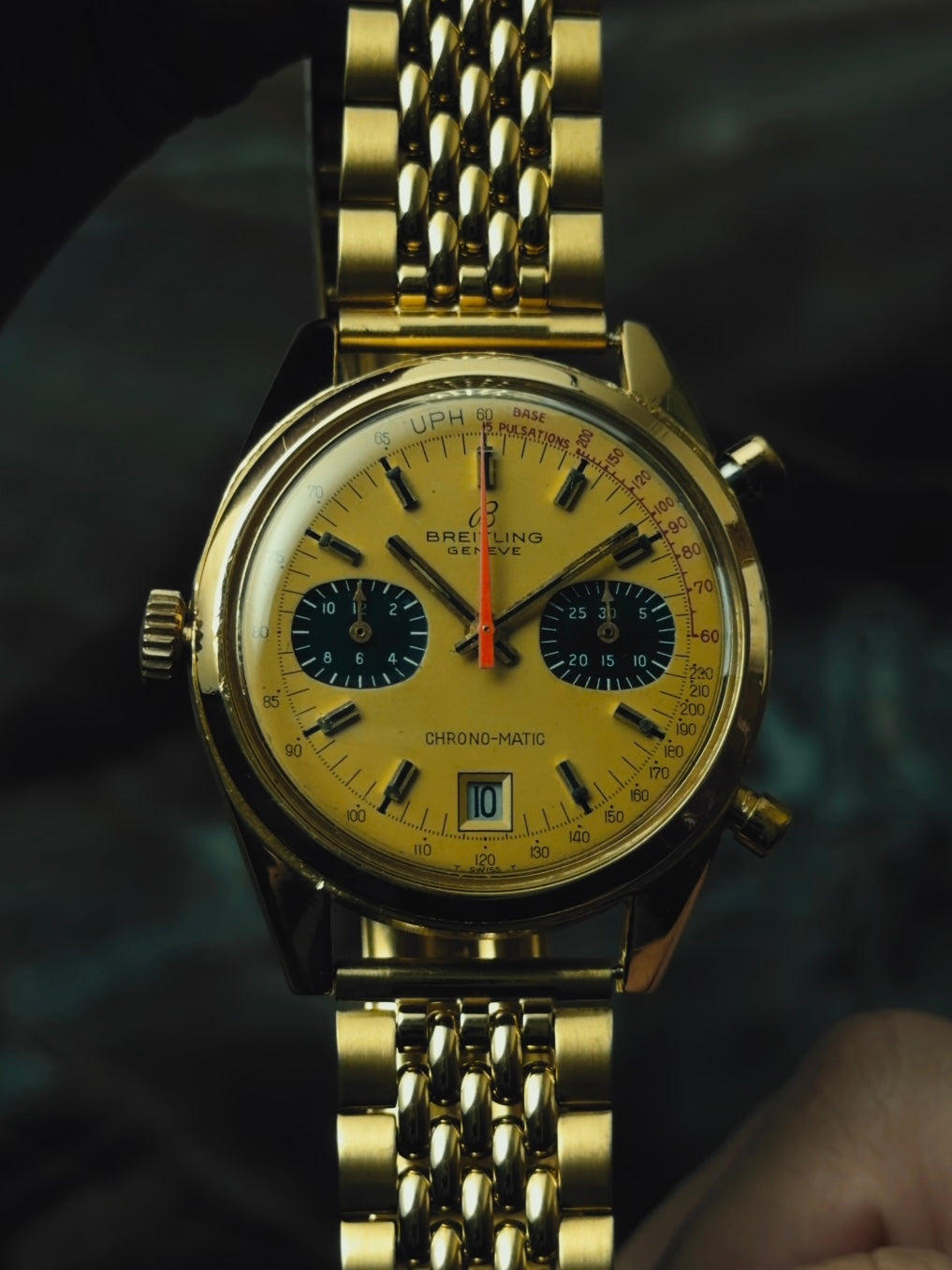 BREITLING 18K Yellow Gold CHRONO-MATIC 1969s｜ブライトリング ヴィンテージ時計 - 12