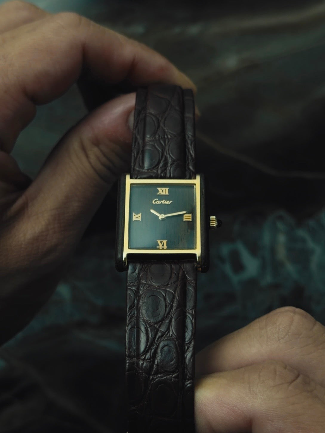 Cartier Tank "Palissandre de Rio" Wood 1970s｜カルティエ ヴィンテージ時計 - 12