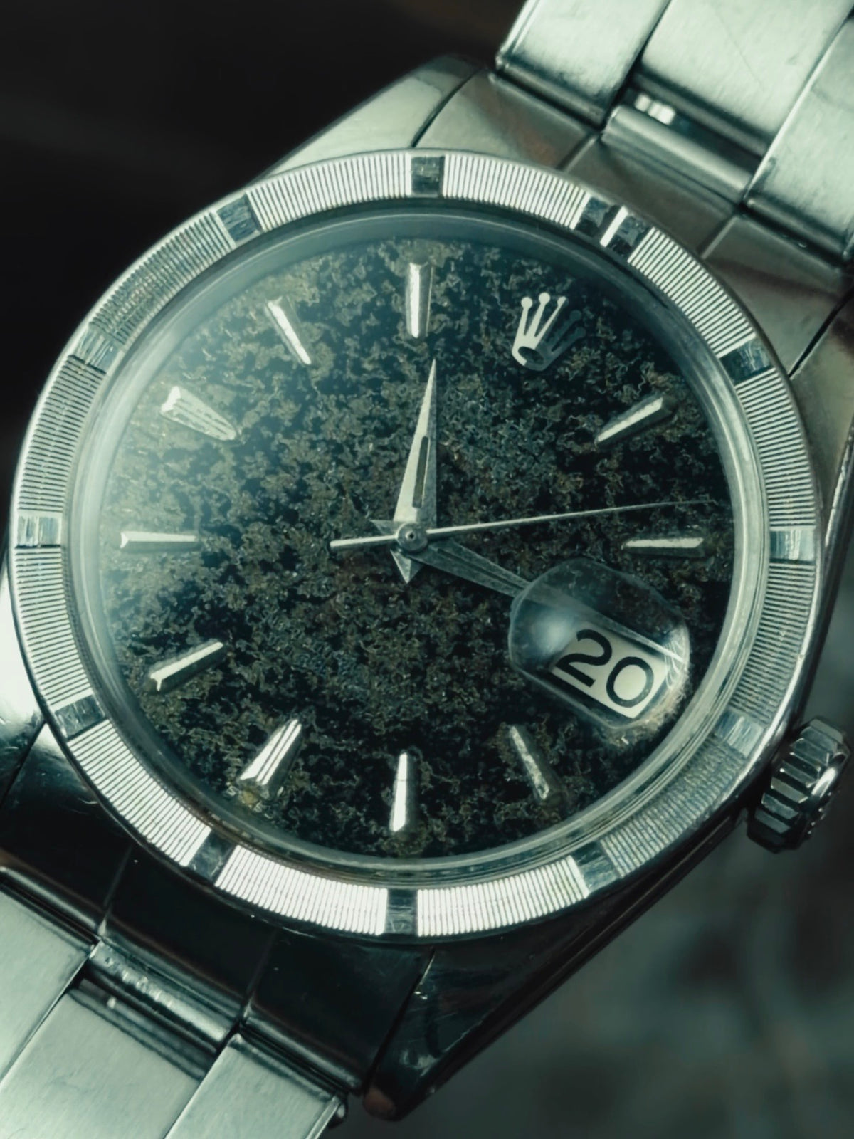 ROLEX Oyster Perpetual Date Obsidian Patina Dial 1964s