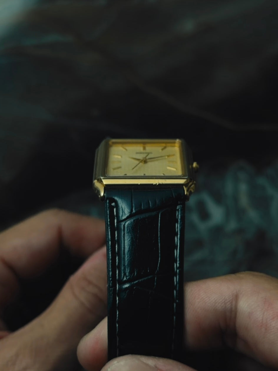 SEIKO Rectangular Gold Textured Dial Quartz 1990｜セイコー ヴィンテージ時計 - 12