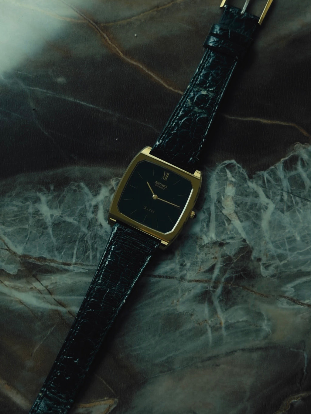 SEIKO Dolce “Midnight Black” Ultra-Thin Quartz 1981