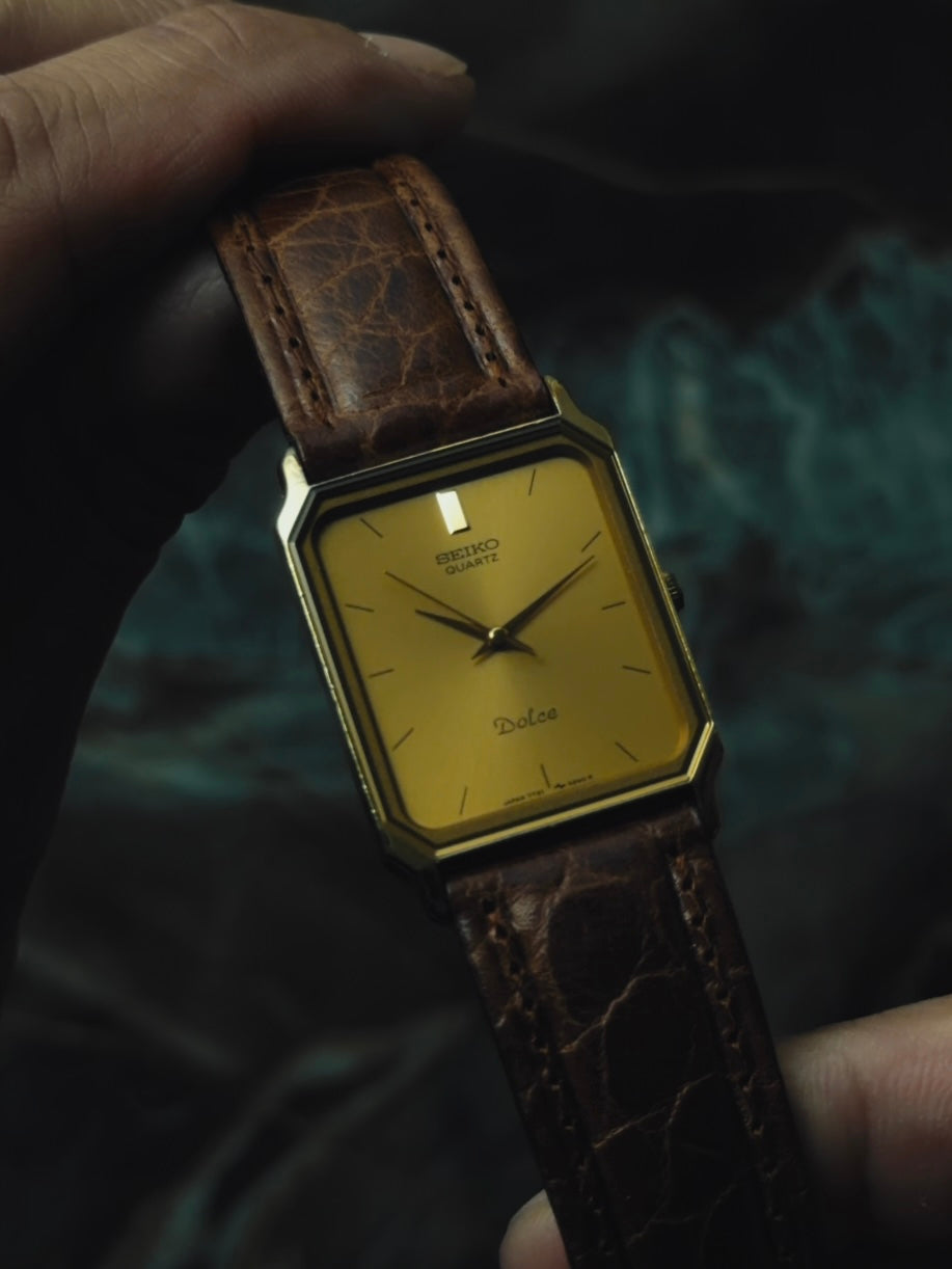 SEIKO Dolce Rectangular Gold Dial Quartz 1985｜セイコー ヴィンテージ時計 - 12