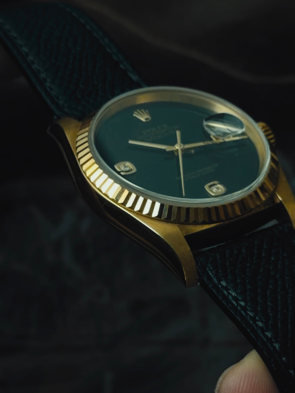 ROLEX Oyster Perpetual Datejust Onyx Diamond Dial 1996