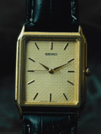 SEIKO Rectangular Gold Textured Dial Quartz 1990｜セイコー ヴィンテージ時計 - 13