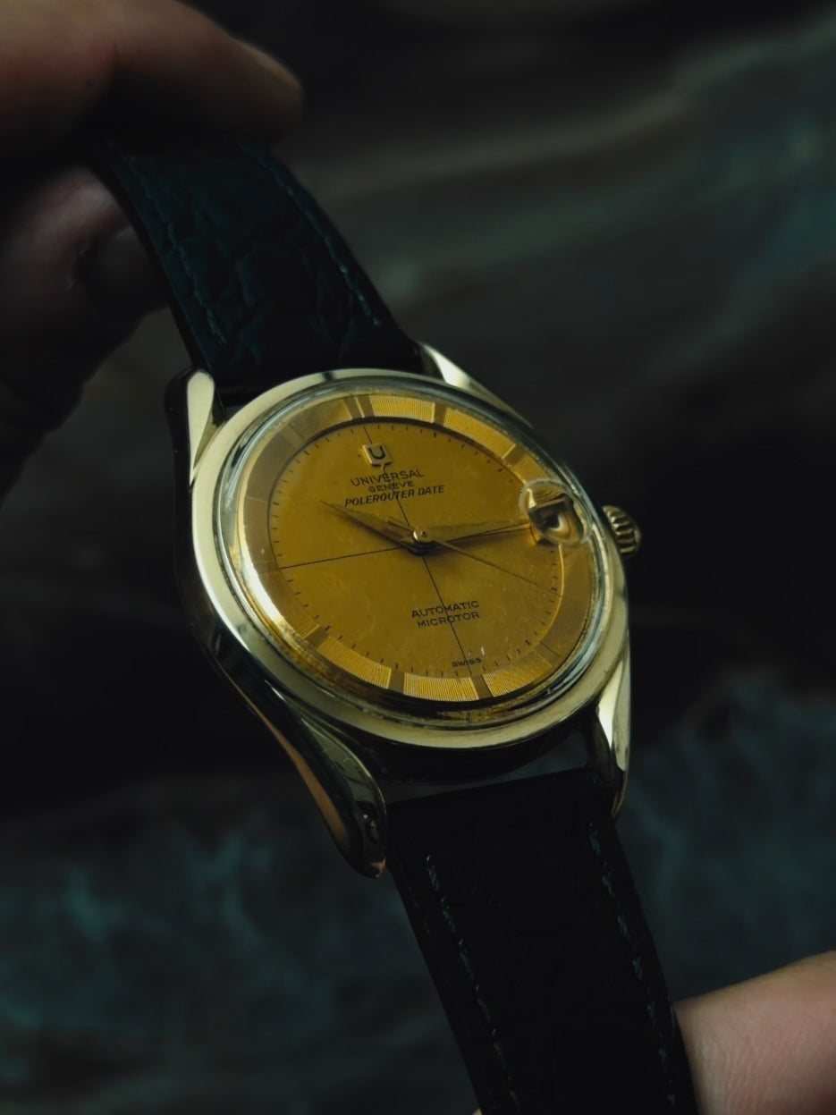 UNIVERSAL GENÈVE Polerouter Date "Golden Horizon" Dial 1960s｜ユニバーサル・ジュネーブ ヴィンテージ時計 - 13