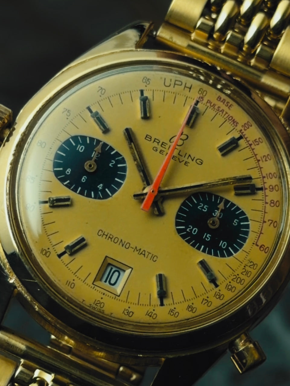 BREITLING 18K Yellow Gold CHRONO-MATIC 1969s｜ブライトリング ヴィンテージ時計 - 14