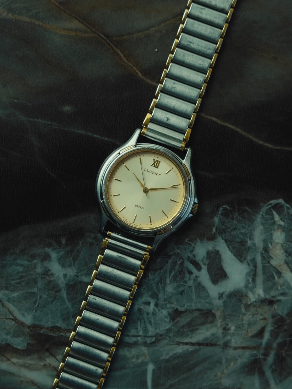 SEIKO LUCENT Two-Tone Champagne Dial 1990s