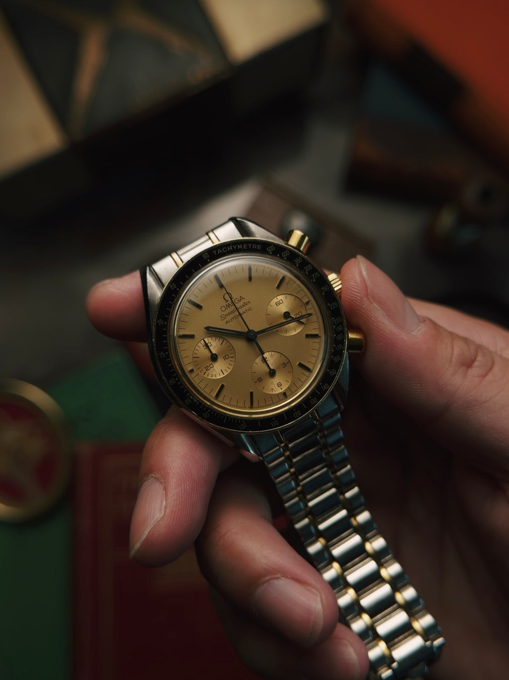 OMEGA Speedmaster 18k Yellow Gold Two Tone 1990s