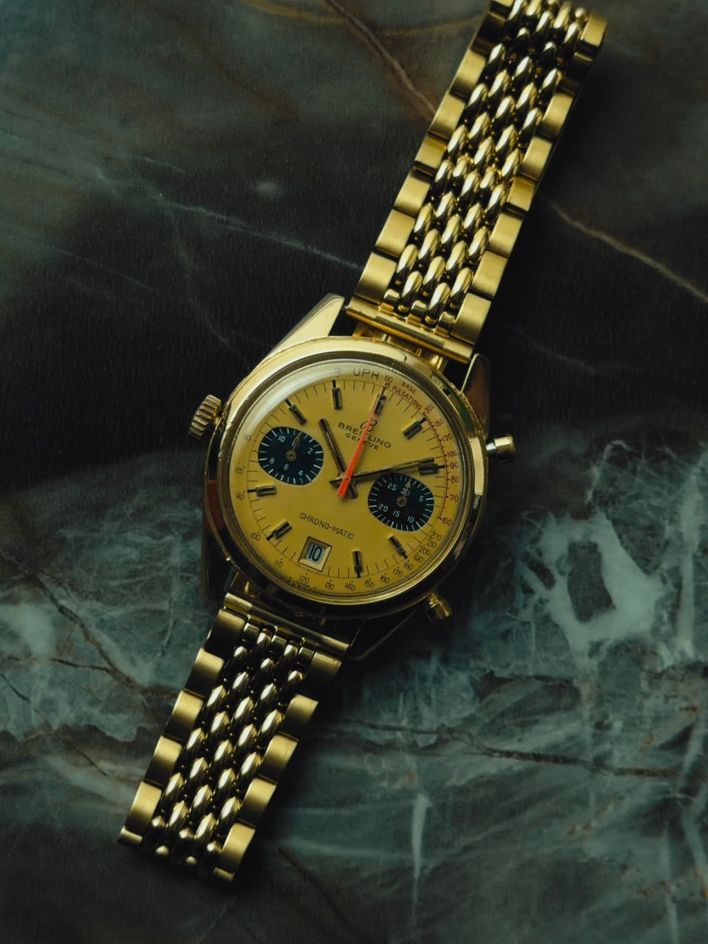 BREITLING 18K Yellow Gold CHRONO-MATIC 1969s｜ブライトリング ヴィンテージ時計 - 15