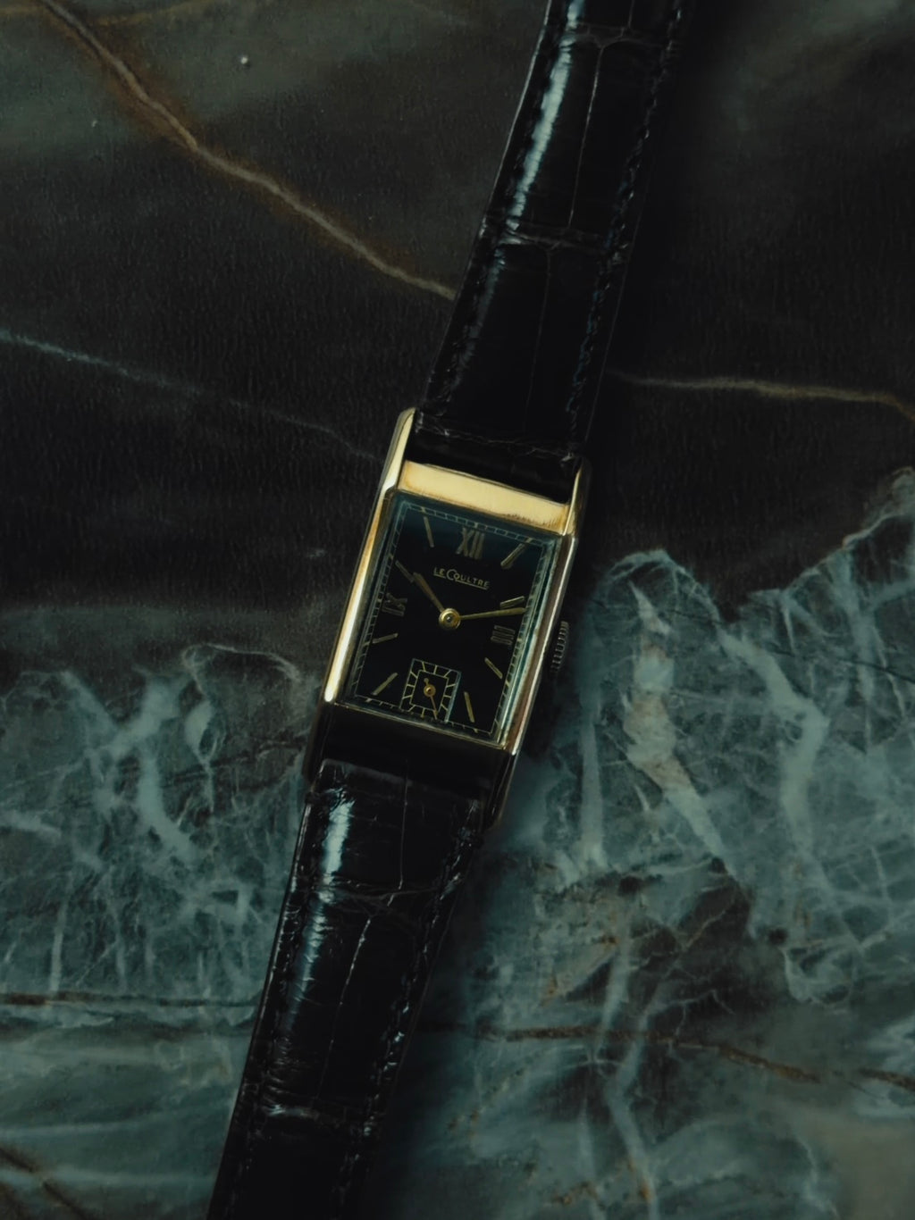 LECOULTRE 14K Solid Gold "Black Roman" 1940s｜ルクルト ヴィンテージ時計 - 15
