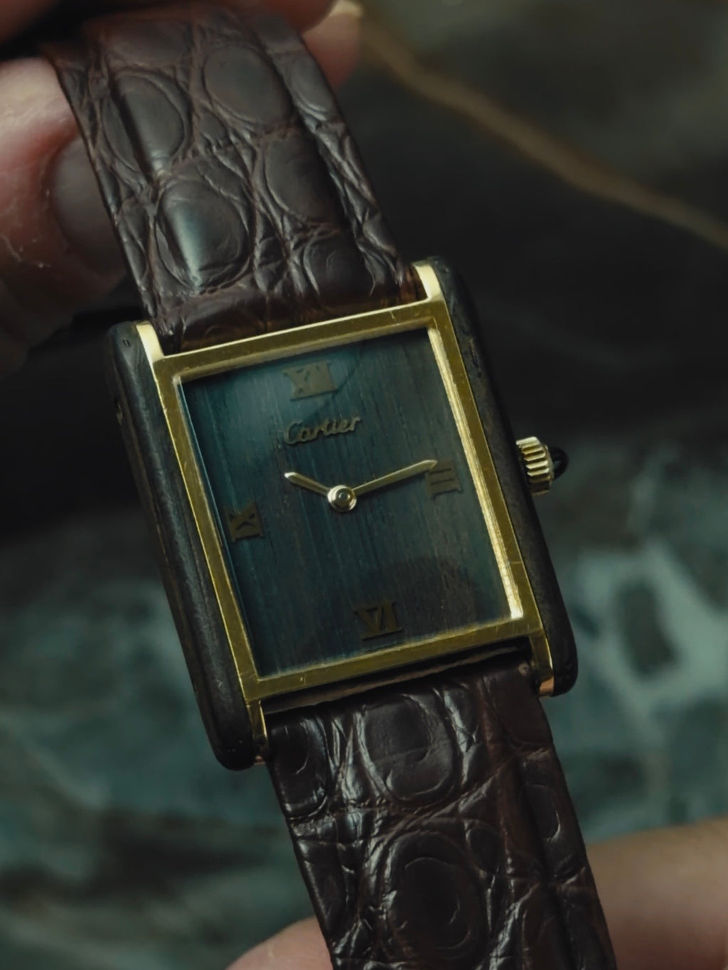 Cartier Tank "Palissandre de Rio" Wood 1970s｜カルティエ ヴィンテージ時計 - 16