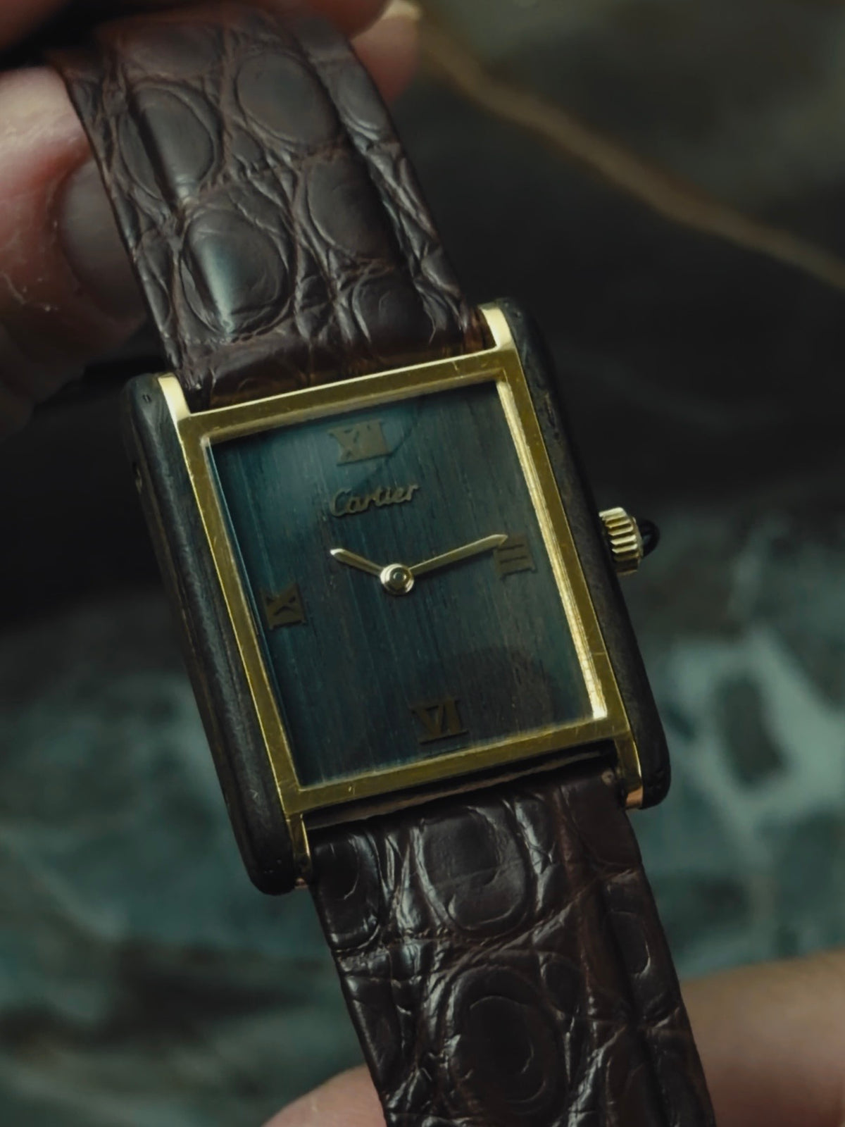 Cartier Tank "Palissandre de Rio" Wood 1970s｜カルティエ ヴィンテージ時計 - 16