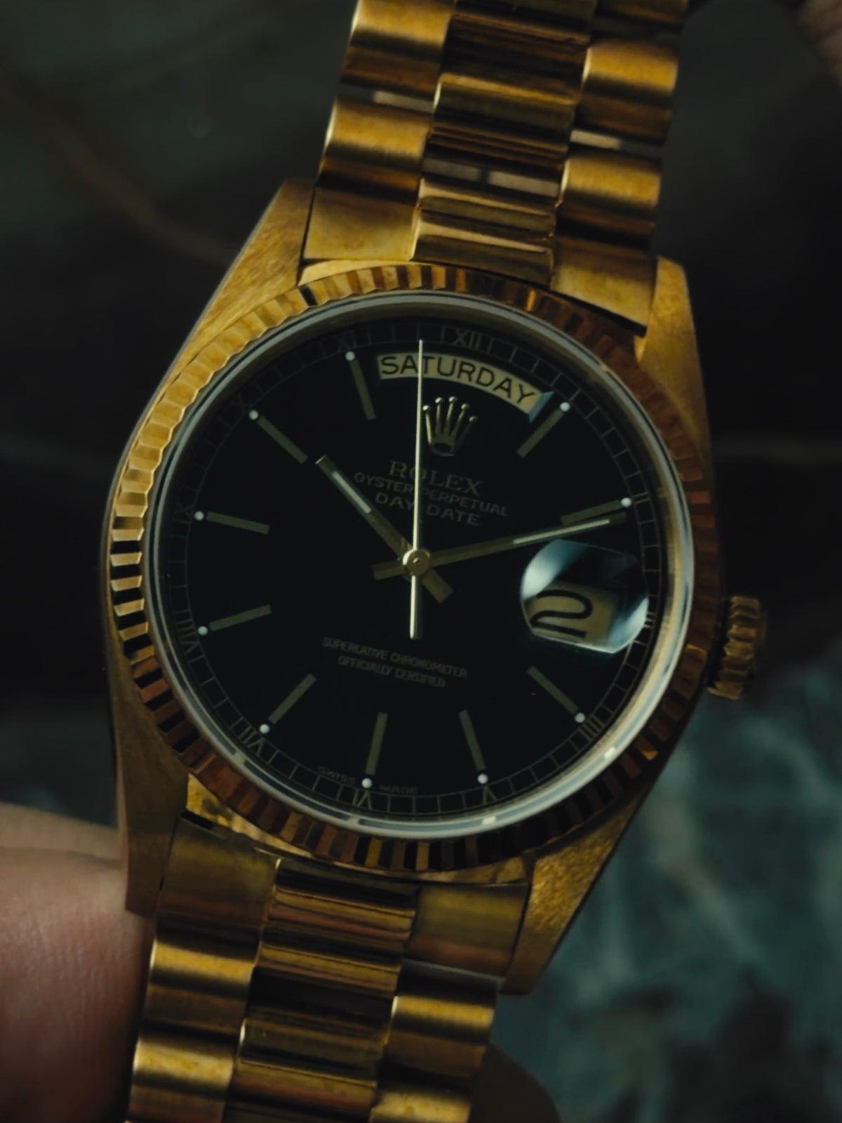 ROLEX Oyster Perpetual Day-Date Black Dial 18K Gold 1988｜ロレックス ヴィンテージ時計 - 16