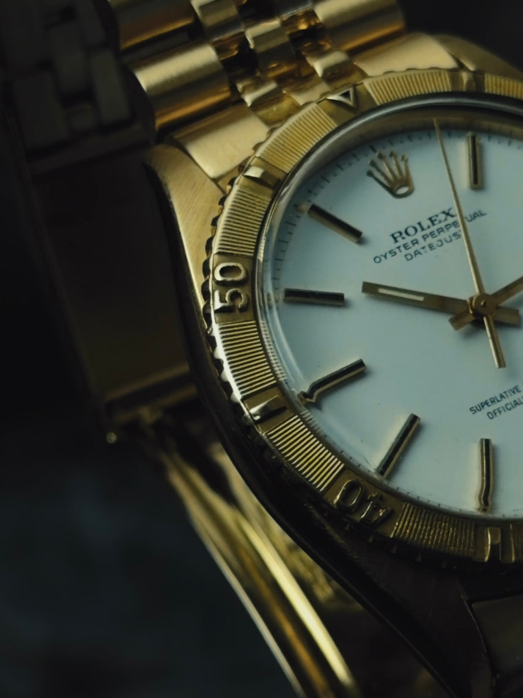 ROLEX 18K Yellow Gold Datejust "Thunderbird" White Dial 1970s｜ロレックス ヴィンテージ時計 - 18