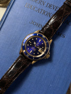 ROLEX 18k YG “PUPLE CHANGE” Nipple Blue Submariner Date 1973s