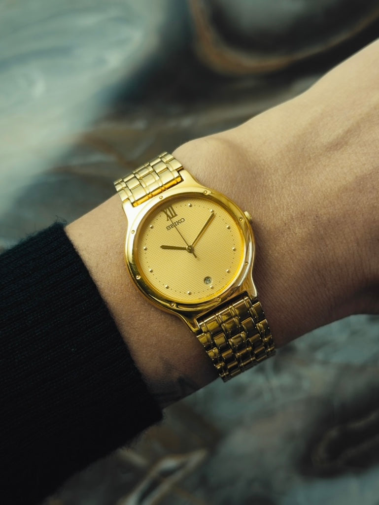 SEIKO Gold Textured Dial Quartz 1990s