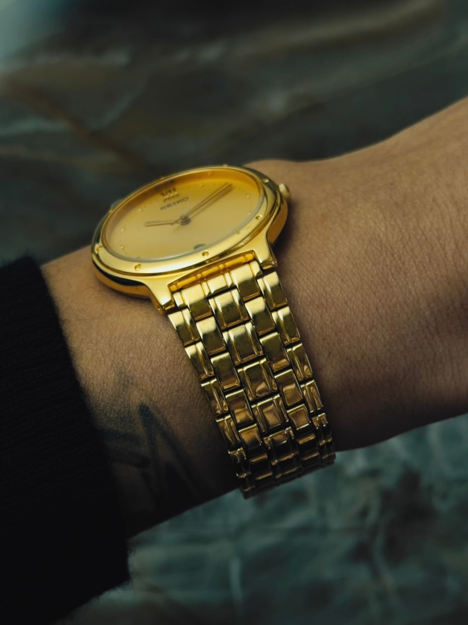 SEIKO Gold Textured Dial Quartz 1990s