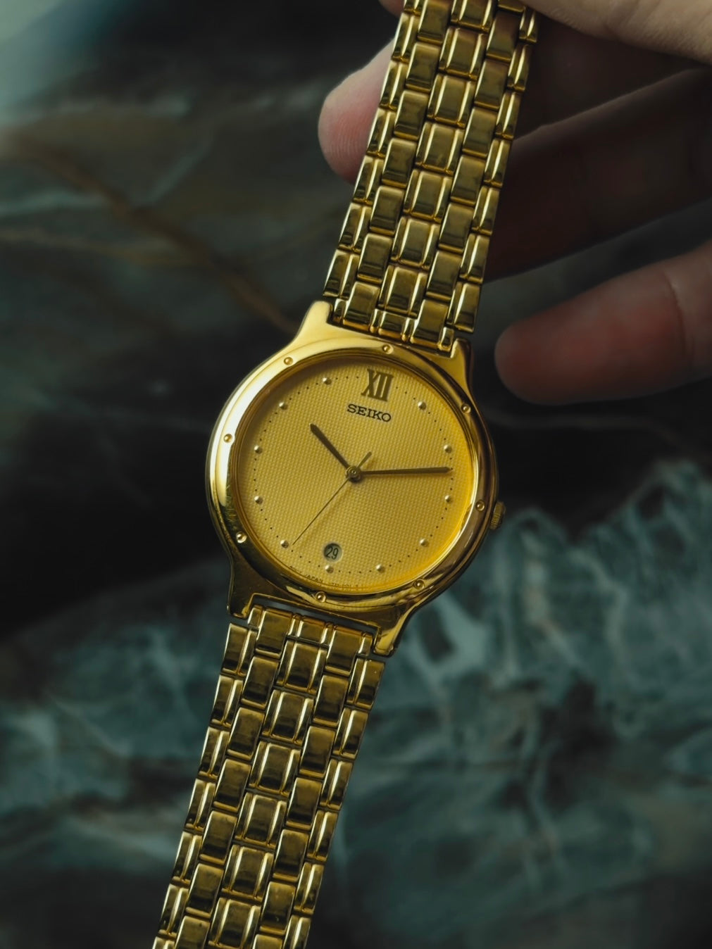 SEIKO Gold Textured Dial Quartz 1990s