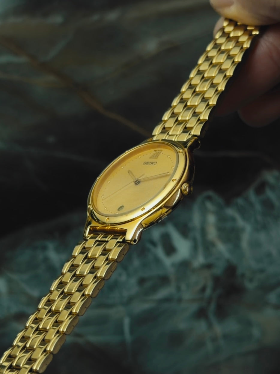 SEIKO Gold Textured Dial Quartz 1990s
