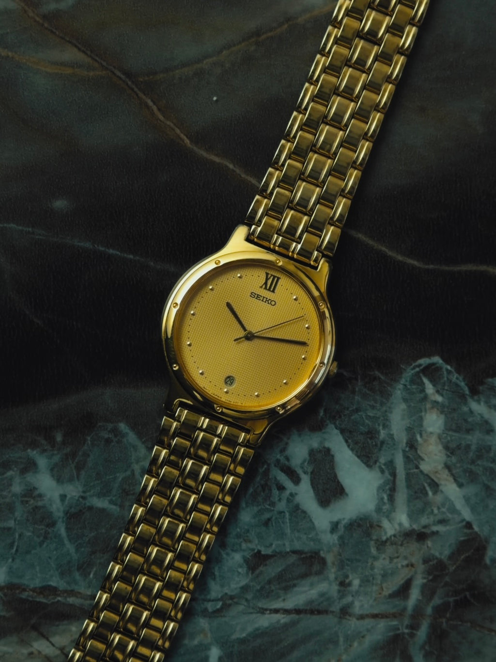 SEIKO Gold Textured Dial Quartz 1990s