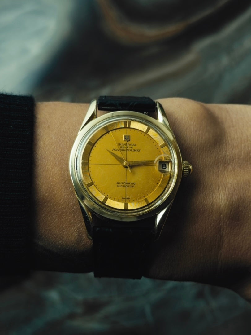 UNIVERSAL GENÈVE Polerouter Date "Golden Horizon" Dial 1960s｜ユニバーサル・ジュネーブ ポールルーター デイト 1960年代 ヴィンテージ時計
