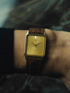 SEIKO Dolce Rectangular Gold Dial Quartz 1985