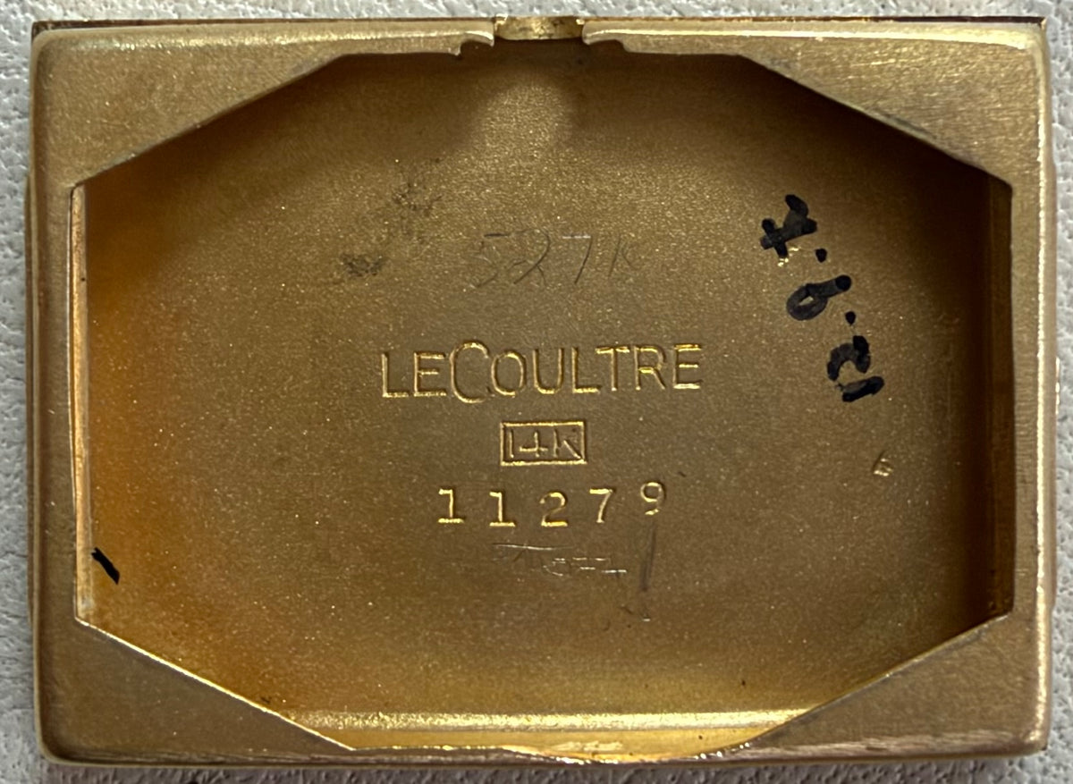 LECOULTRE 14K Solid Gold "Black Roman" 1940s