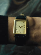 SEIKO Rectangular Gold Textured Dial Quartz 1990