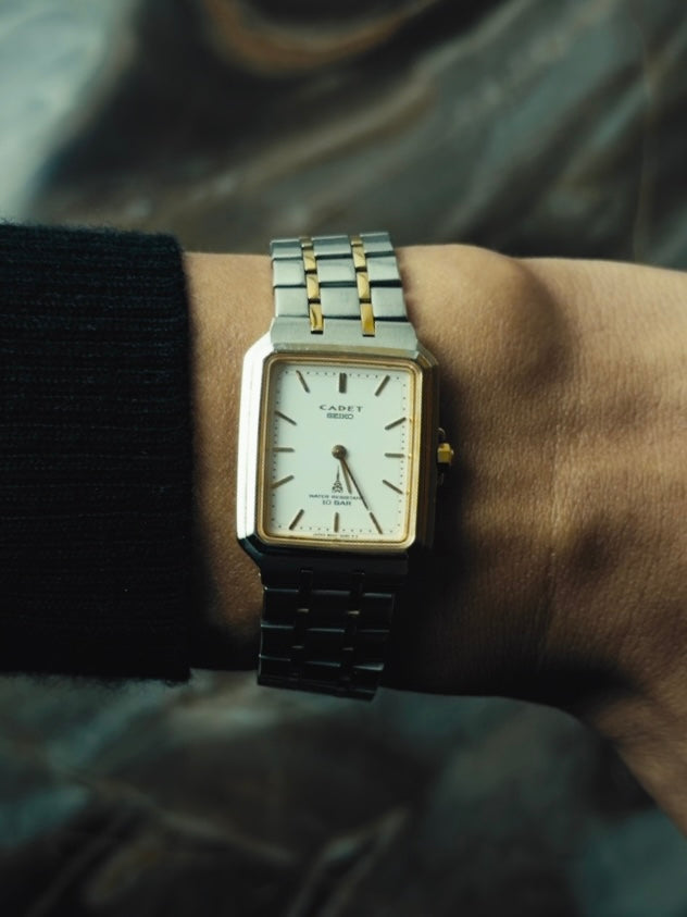 SEIKO CADET White Dial Two-Tone Quartz 1990