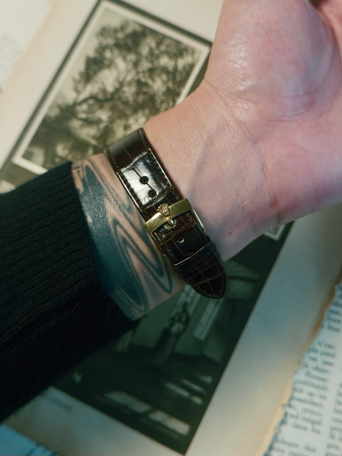 ROLEX 6105 Double Swiss Red Officially French 18K Rose Gold 1961s