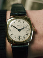 ROLEX  HUNTER TRENCH CUSHION 14K GOLD 1936s
