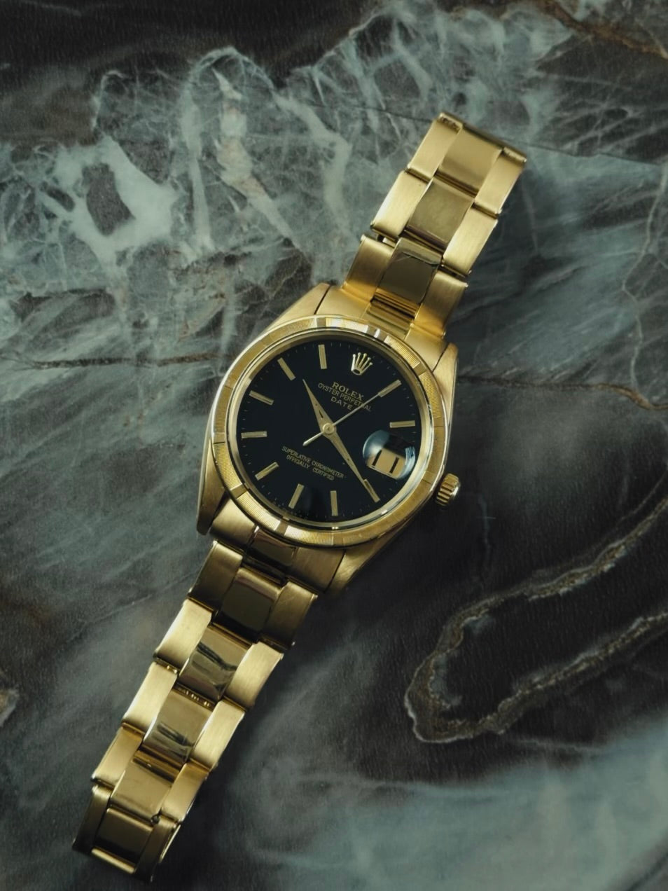 ROLEX Oyster Perpetual Date 1501 18k Yellow Gold 1964s