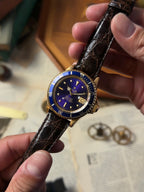 ROLEX 18k YG “PUPLE CHANGE” Nipple Blue Submariner Date 1973s