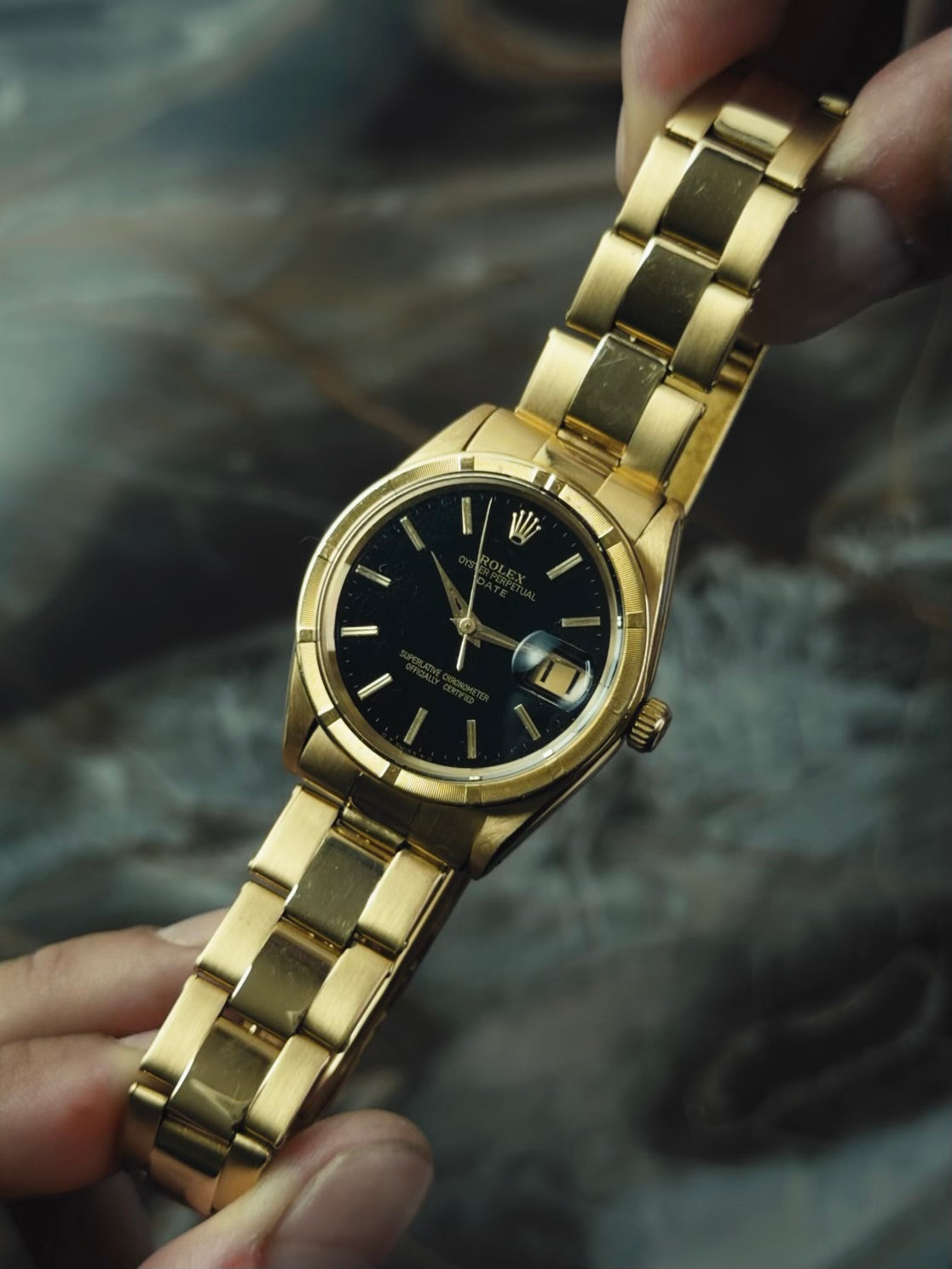 ROLEX Oyster Perpetual Date 1501 18k Yellow Gold 1964s