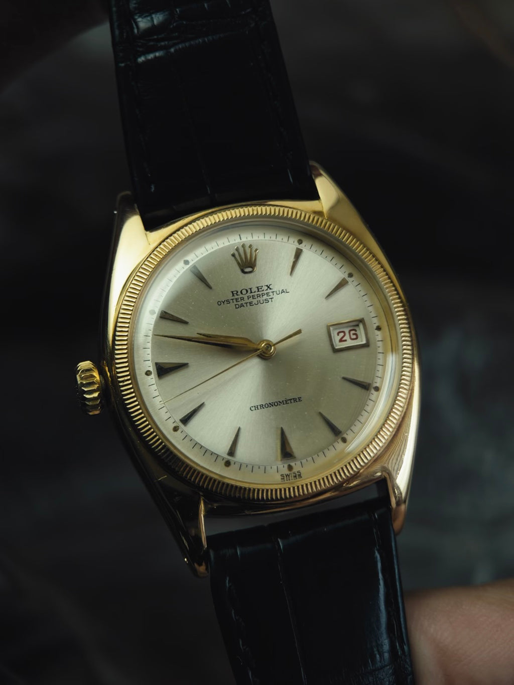 ROLEX Datejust 6105 Lefty 18k 1952s